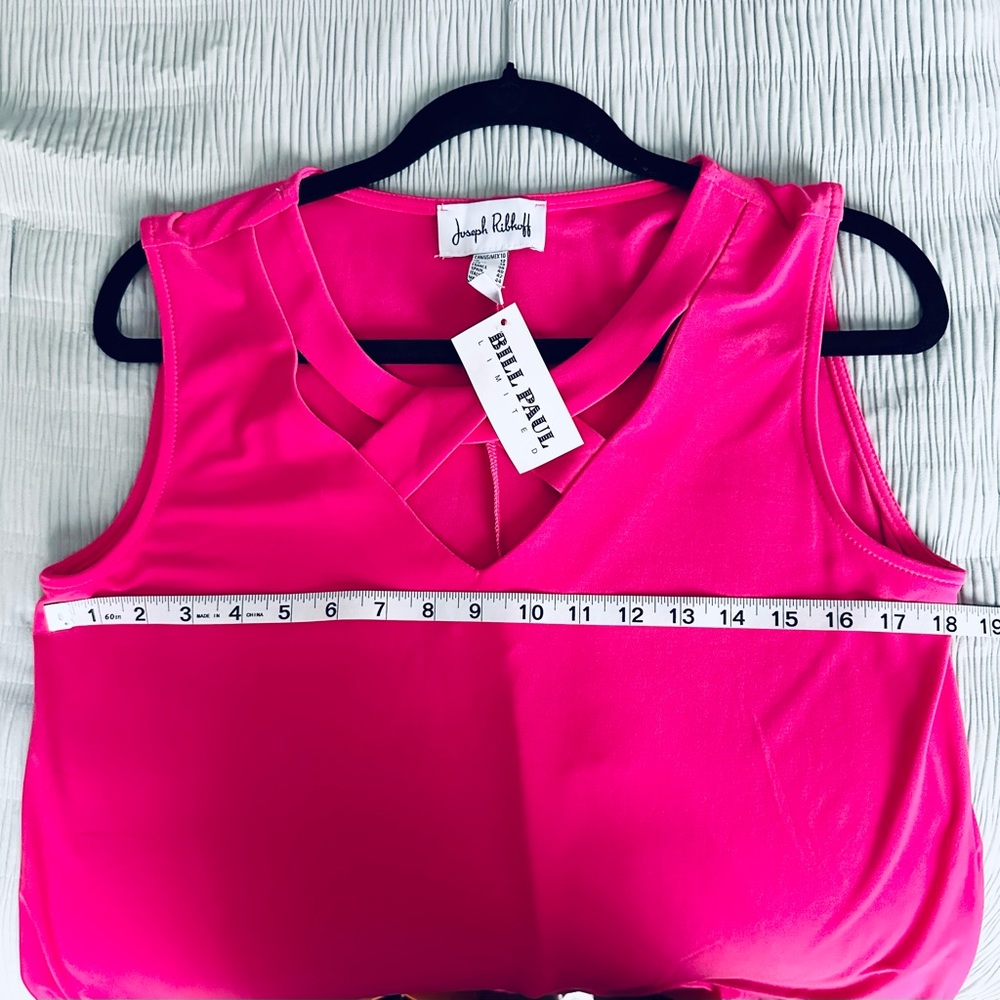 NWT Joseph Ribkoff Bright Fuchsia Sleeveless Blouse / 10 - Picture 7 of 8